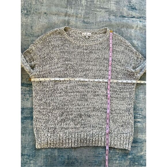 Aritzia Talula Gray Cream Marled Knit Scoop Neck Sweater Large - Picture 5 of 6